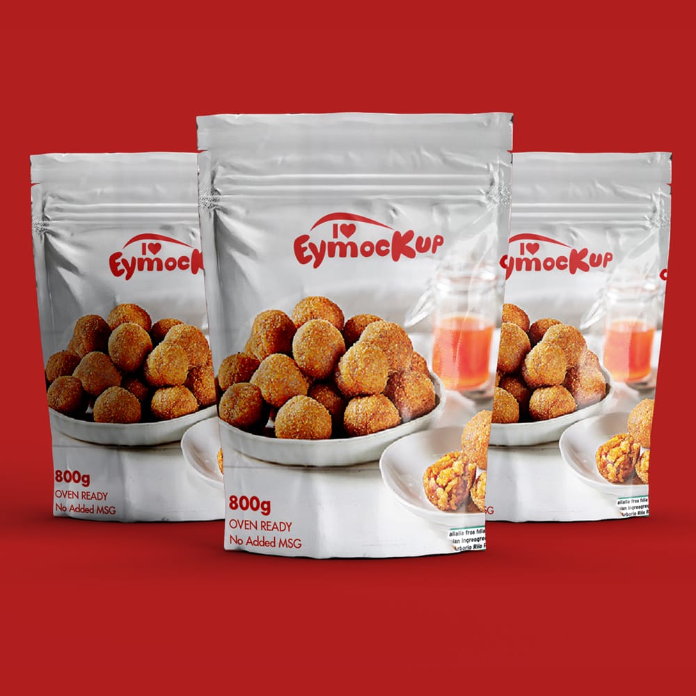 Free Zipper Stand-up Pouch Mockup PSD