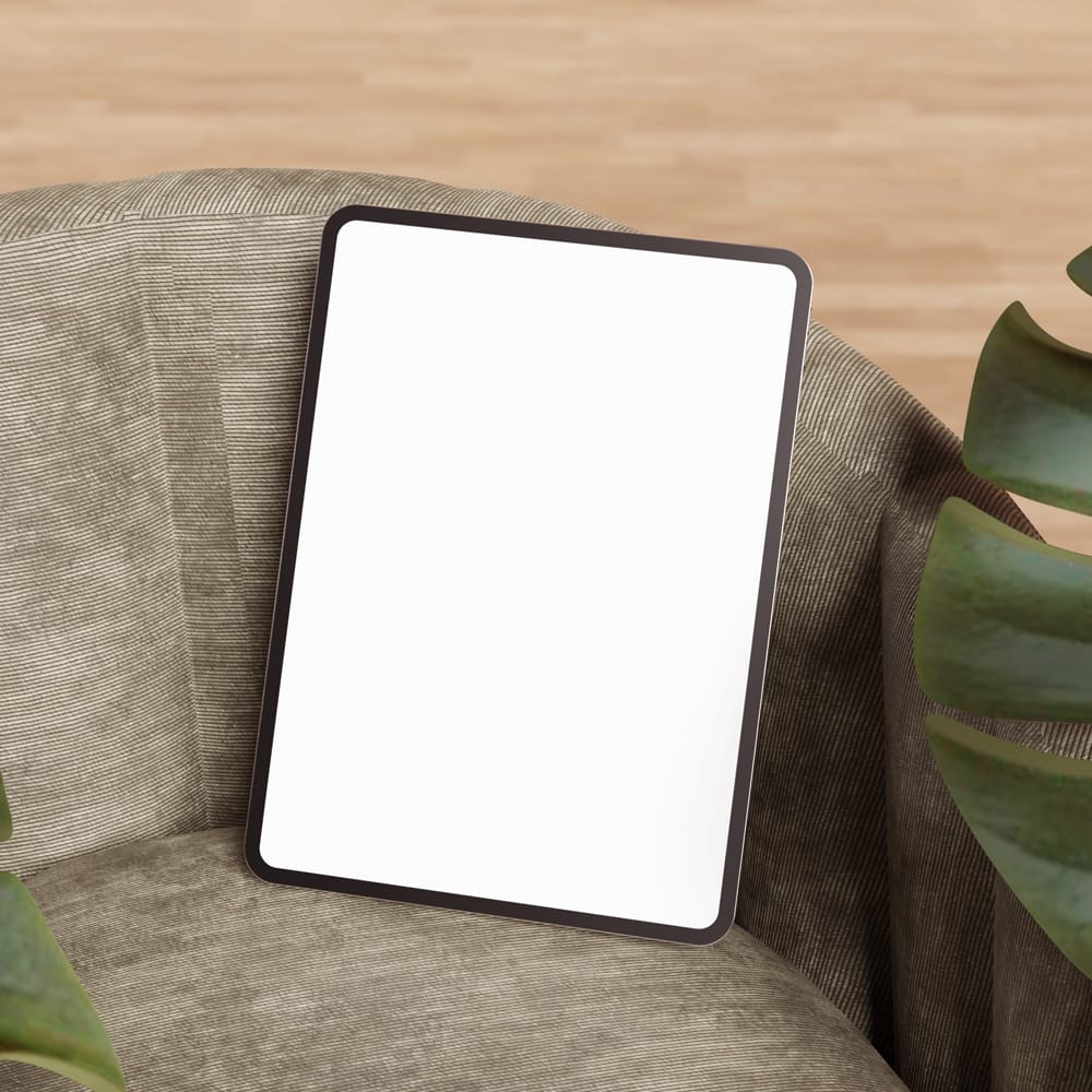 Free iPad Mockup with Tropical Vibe PSD