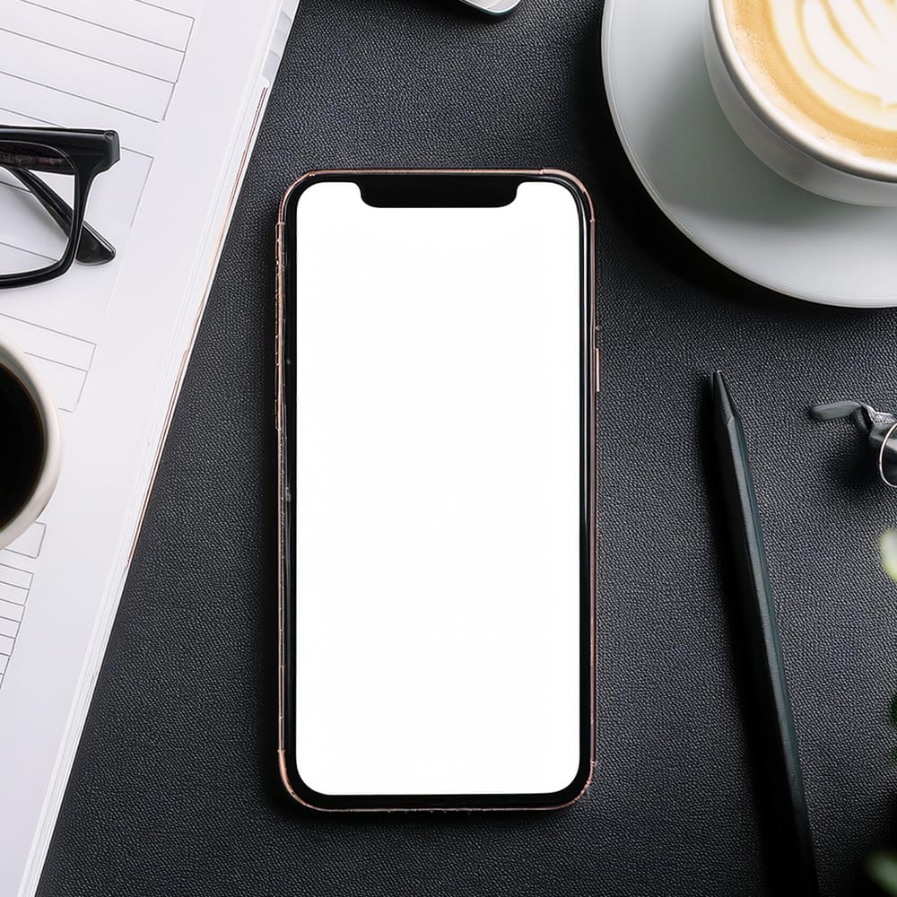 Free iPhone Mockup with Office Vibe PSD