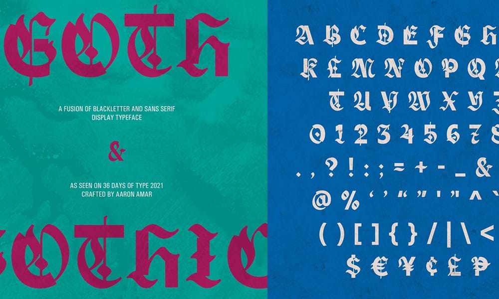 Goth And Gothic Font