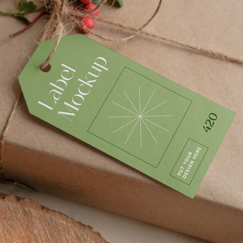 Horizontal Label Mockup PSD