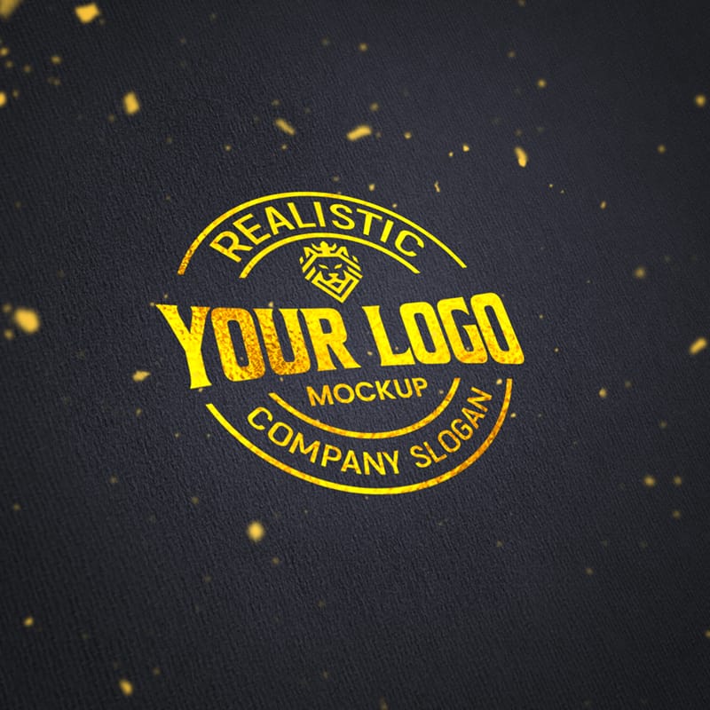 Logo Mockup Gold Foil Effect PSD