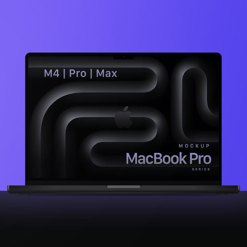 M4 MacBook Pro Max Mockup PSD