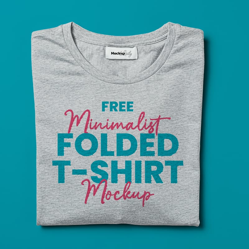 Minimalist Folded T-Shirt Mockup PSD