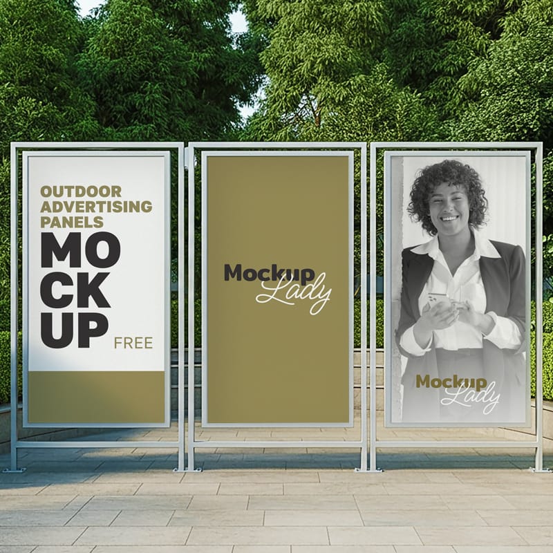 Outdoor Advertising Panels Mockup PSD