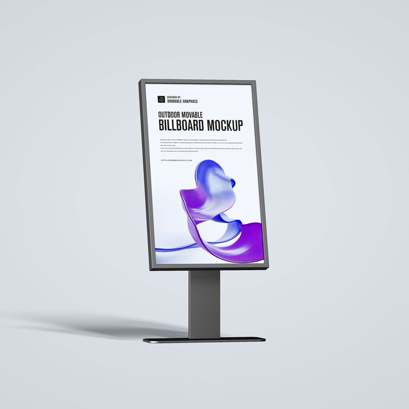 Outdoor Movable Billboard Mockup PSD