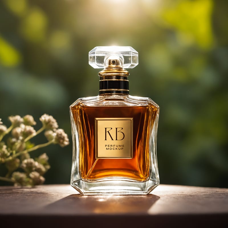 Outdoor Perfume Bottle Mockup PSD