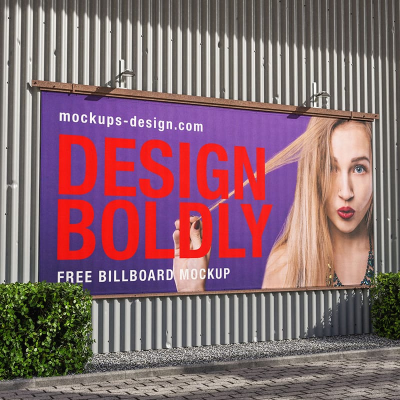 Photorealistic Outdoor Banner Mockup PSD