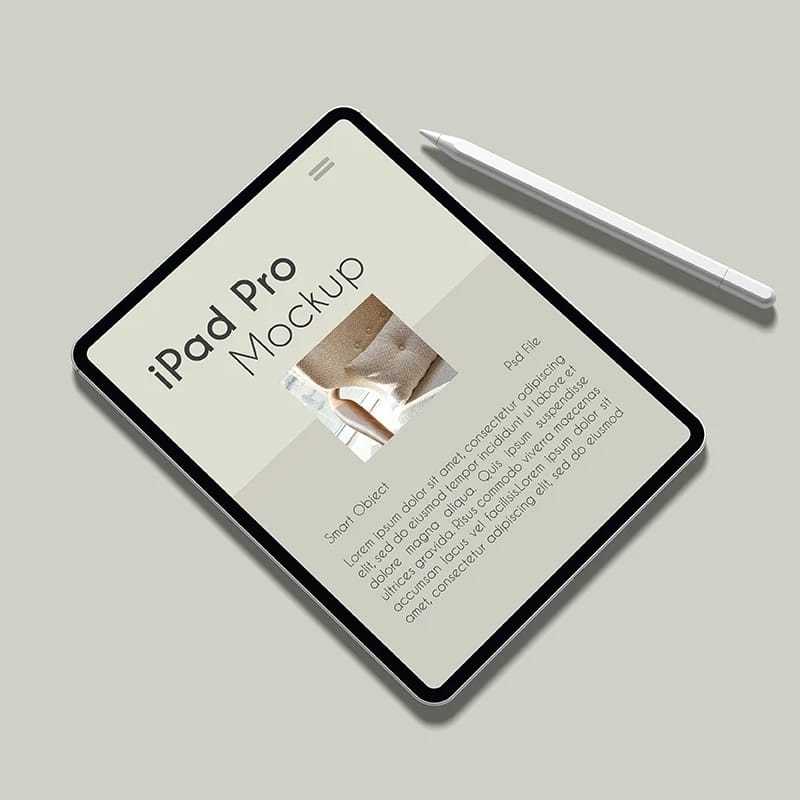 Photorealistic iPad Pro Mockup Template PSD