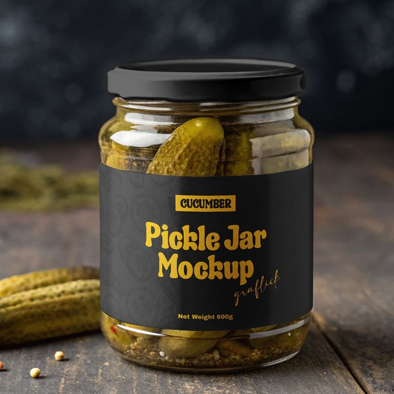 Pickle Bottle Mockup PSD