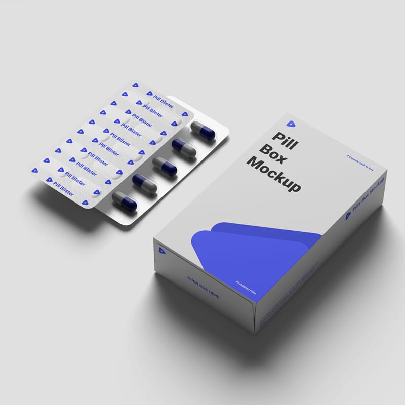 Pills Box Mockup PSD