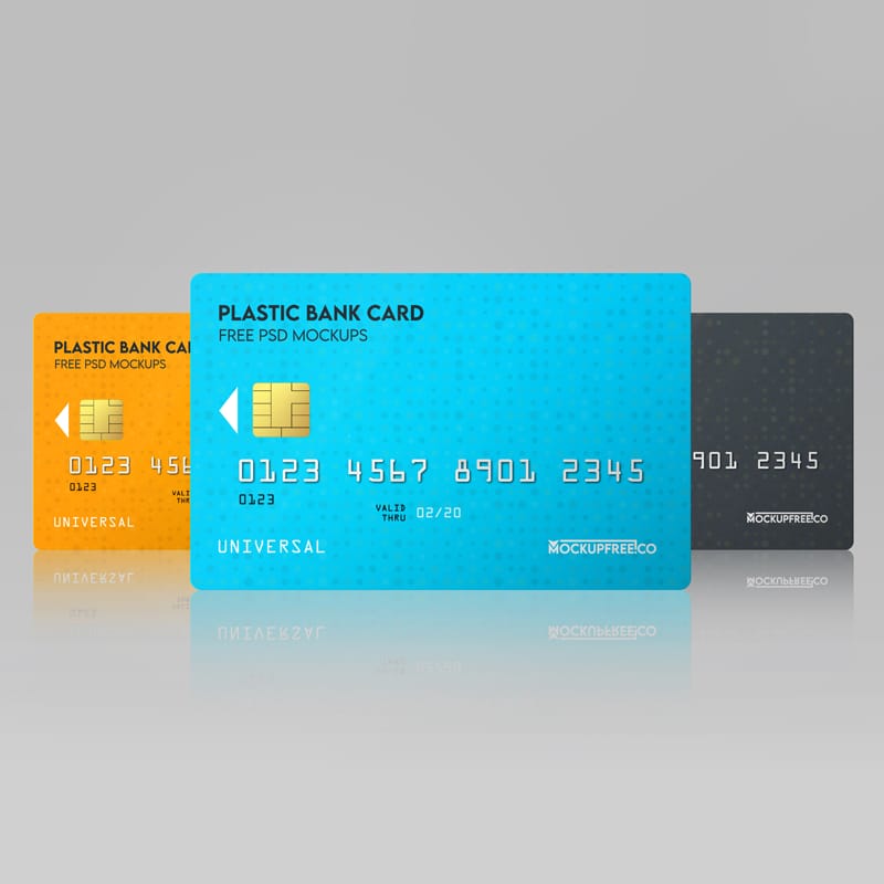 Plastic Bank Card Mockups PSD