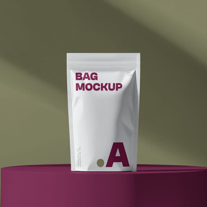 Plastic Coffee Bag Mockup PSD