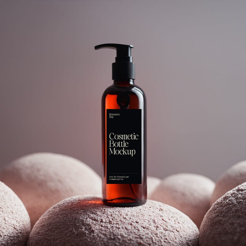 Plastic Cosmetic Pump Bottle Mockup PSD