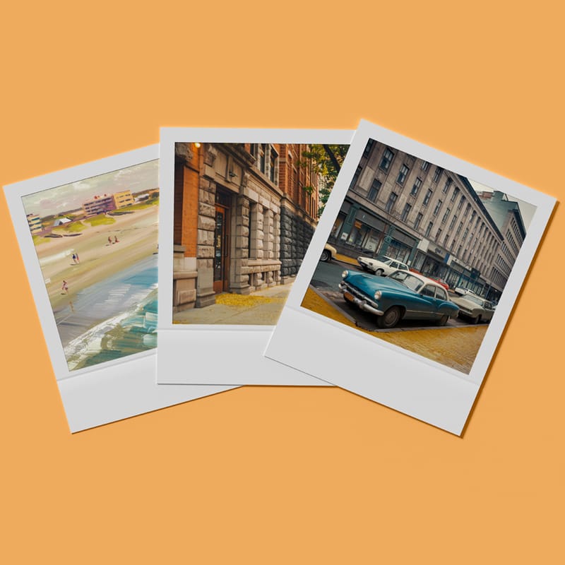 Polaroid Square Size Mockup PSD