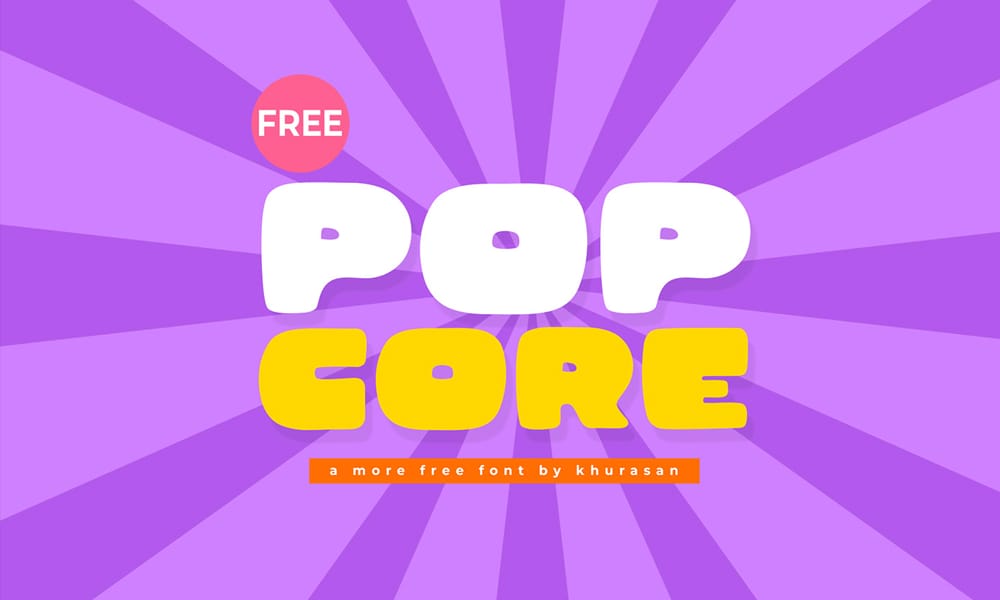 The free fat font Pop Core in a bouncy, bubbly style perfect for kids' brands.