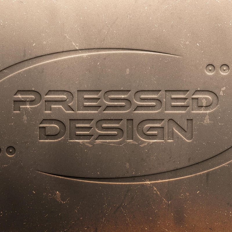 Pressed Text and Logo Mockup PSD