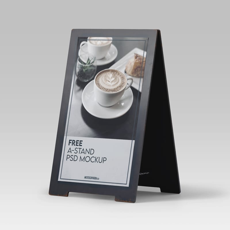 Realistic A-Stand Mockup PSD