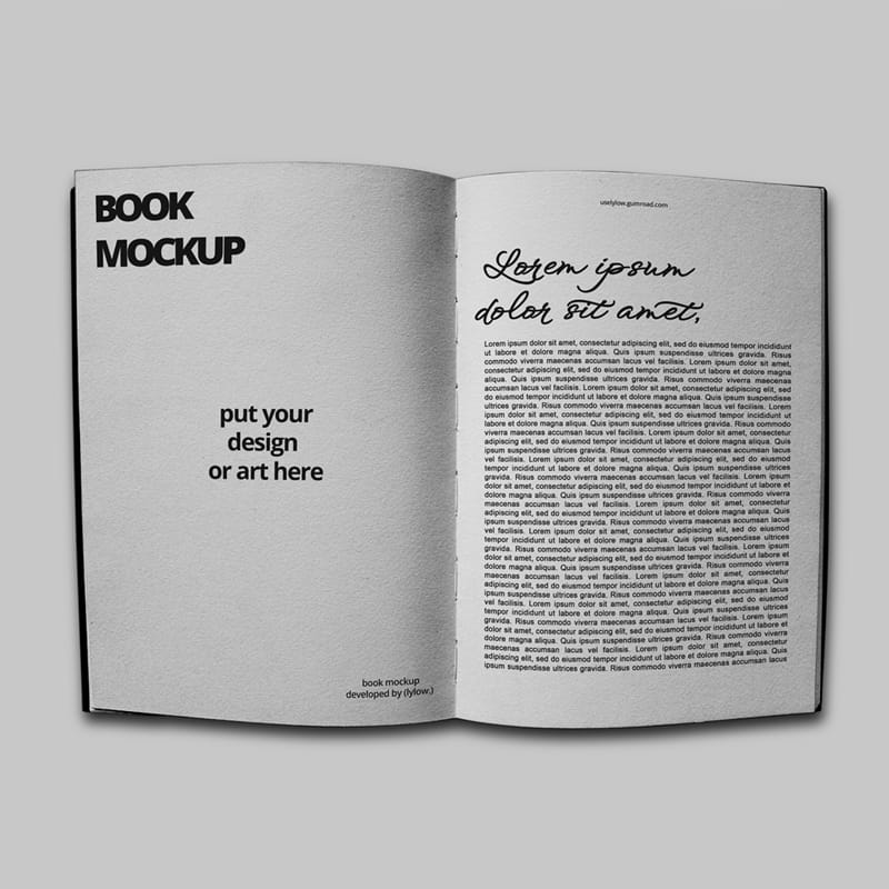 Realistic Open Book Mockup PSD