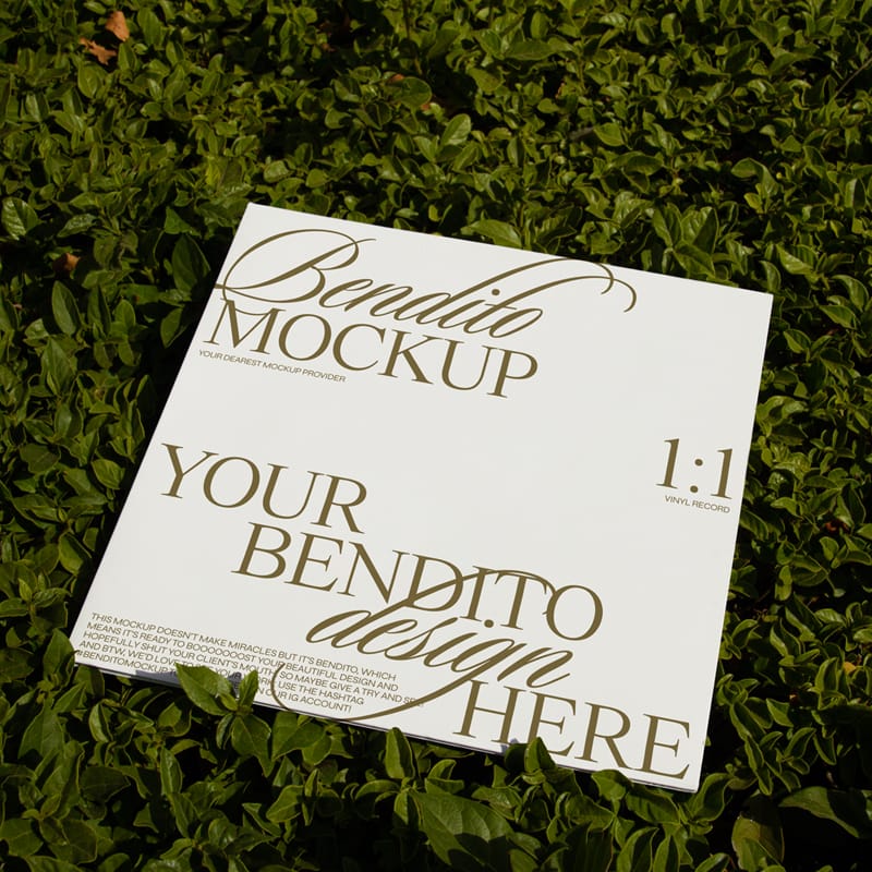 Realistic Vinyl Record Cover Mockup PSD