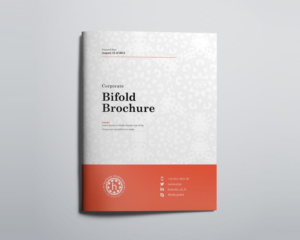 Red Accent Business Bi Fold Brochure Template