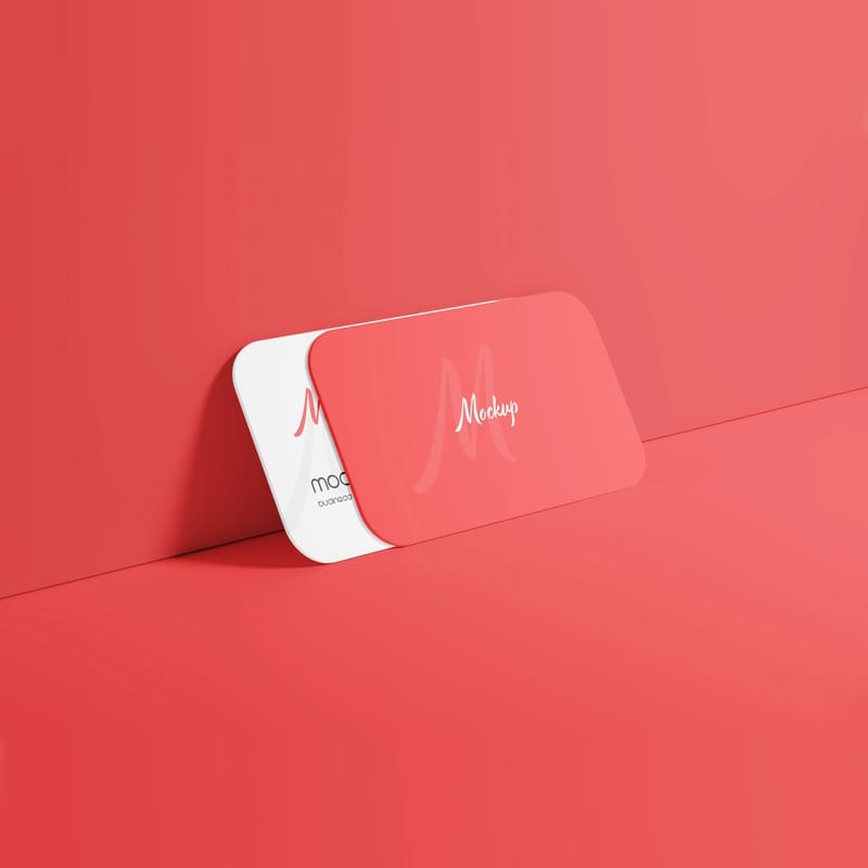 Round Corner Business Card Mockup Template PSD