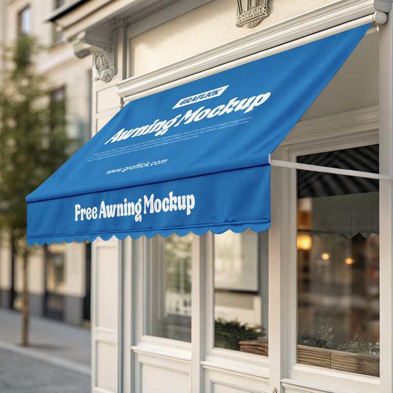 Shop Awning Mockup Template PSD