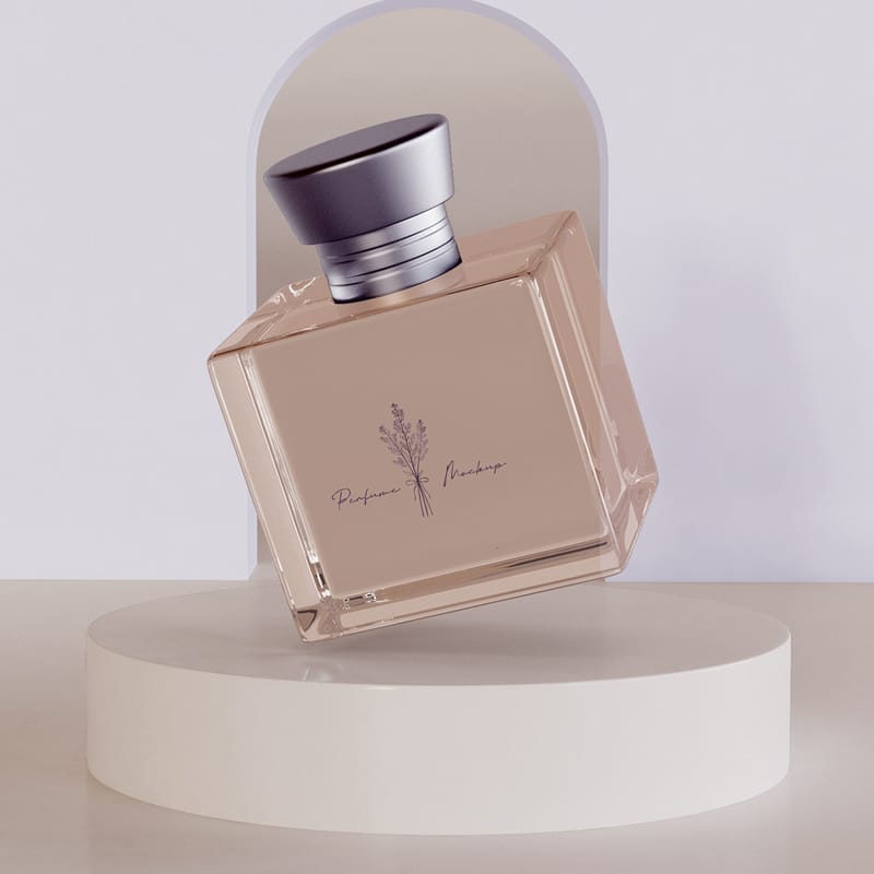 Single Perfume Bottle Mockup PSD