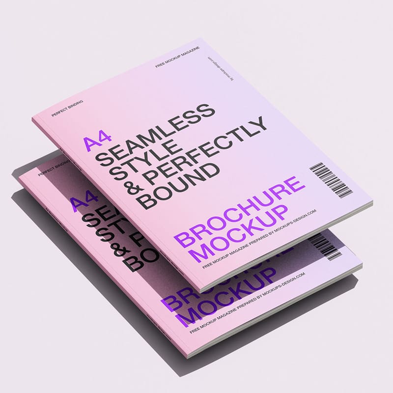 Sleek A4 Brochure Mockup PSD