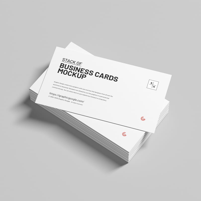 Stack of Business Cards Mockup Design PSD