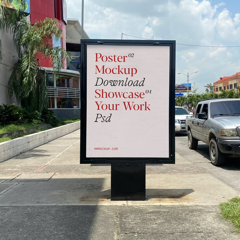 Street Banner Mockup Design PSD