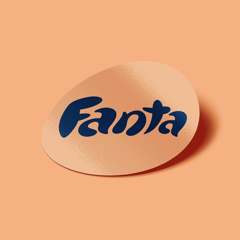 Tilt Sticker Logo Mockup PSD