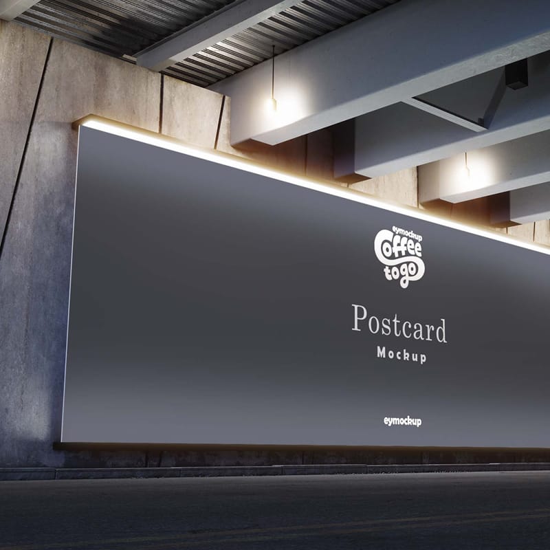 Under Flyover Billboard Mockup PSD