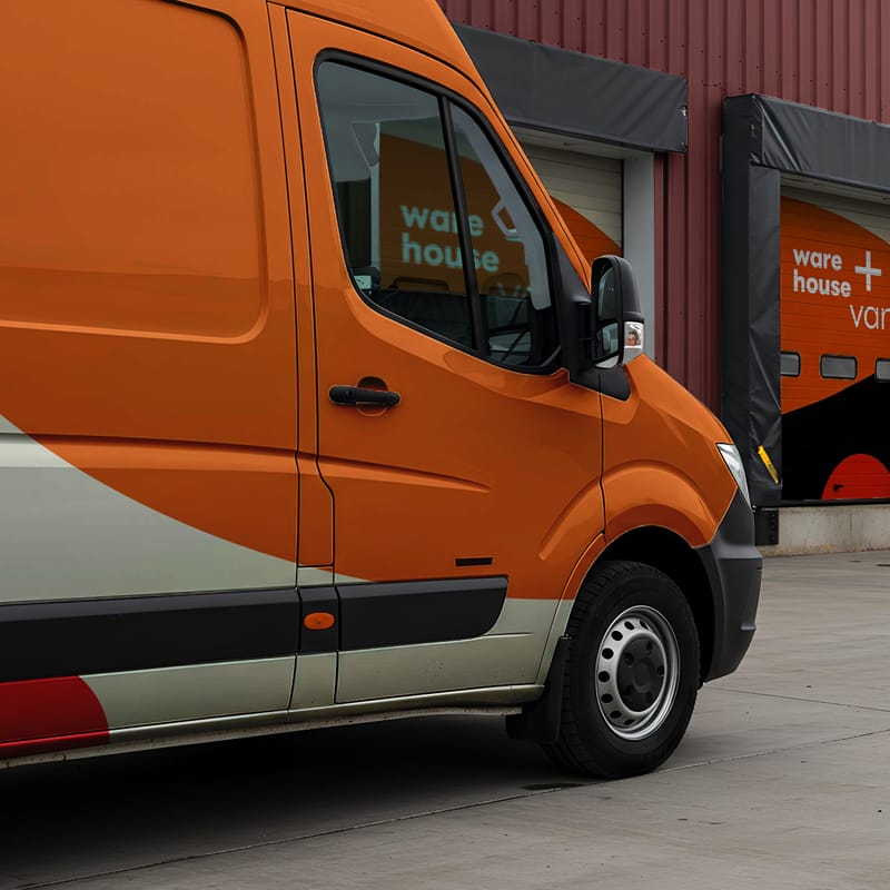 Warehouse and Van Mockup PSD