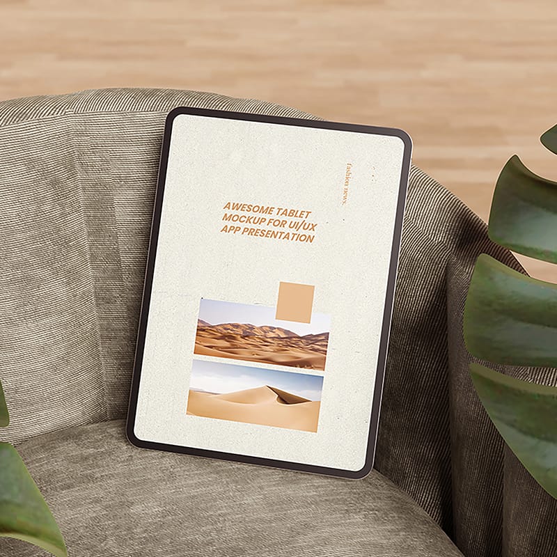 iPad Mockup with Tropical Vibe PSD