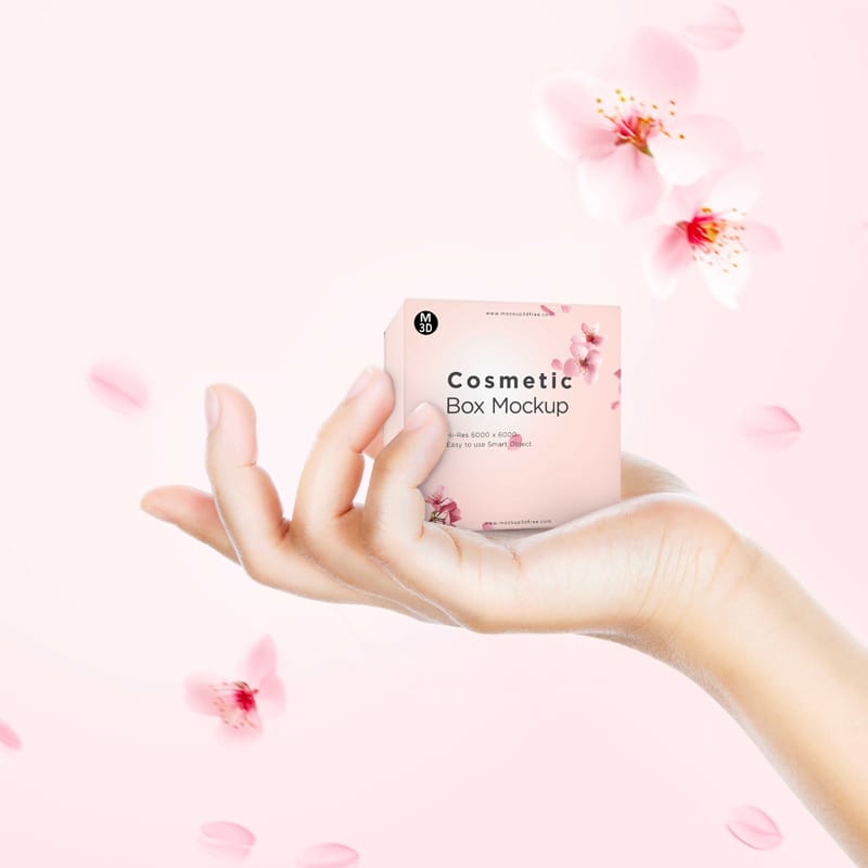 3D Cosmetic Box Packaging Mockup PSD