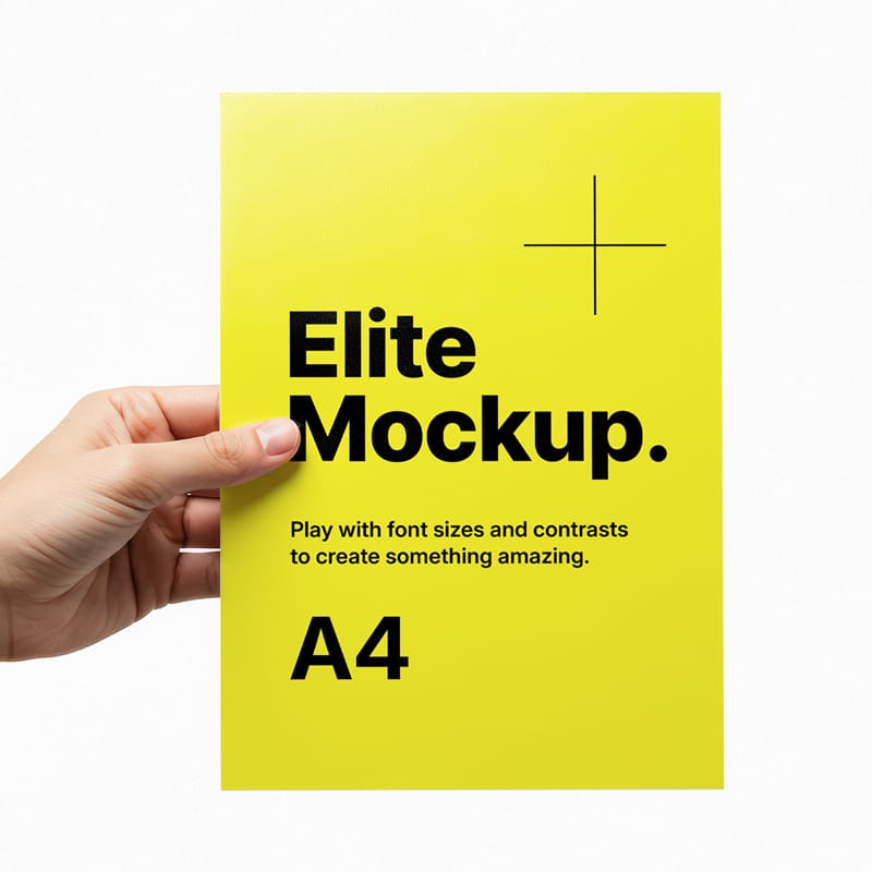 A4 Mockup with Hands PSD