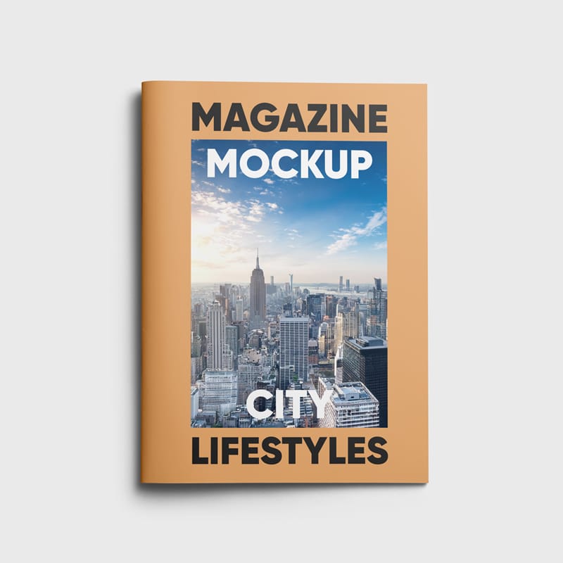 A4 Soft Cover Magazine Mockup PSD