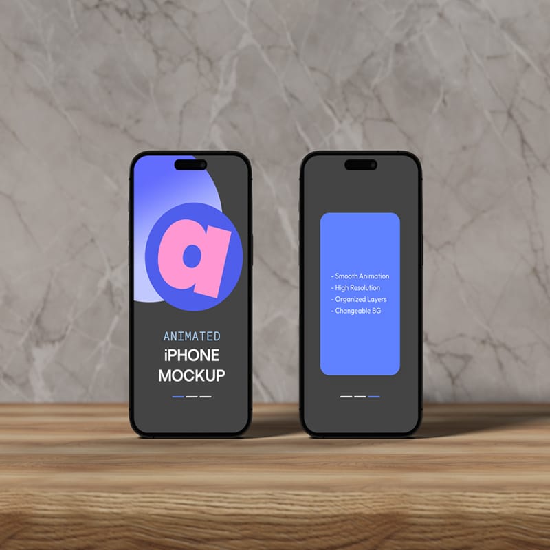 Animated iPhone 16 Pro Swipe Mockup PSD