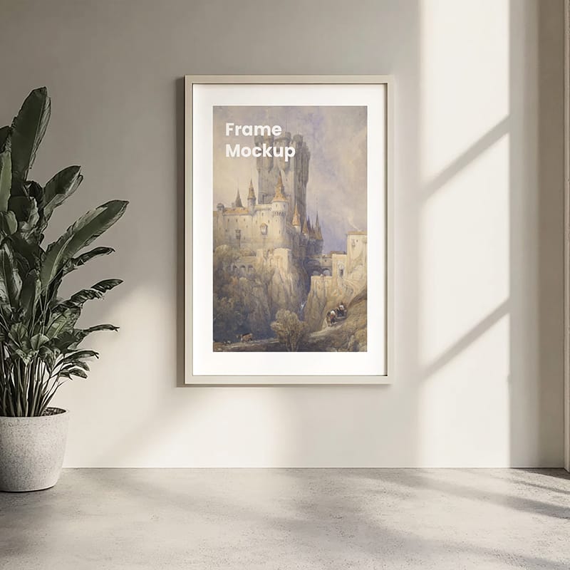 Artistic Frame Mockup with Luxury Interior PSD