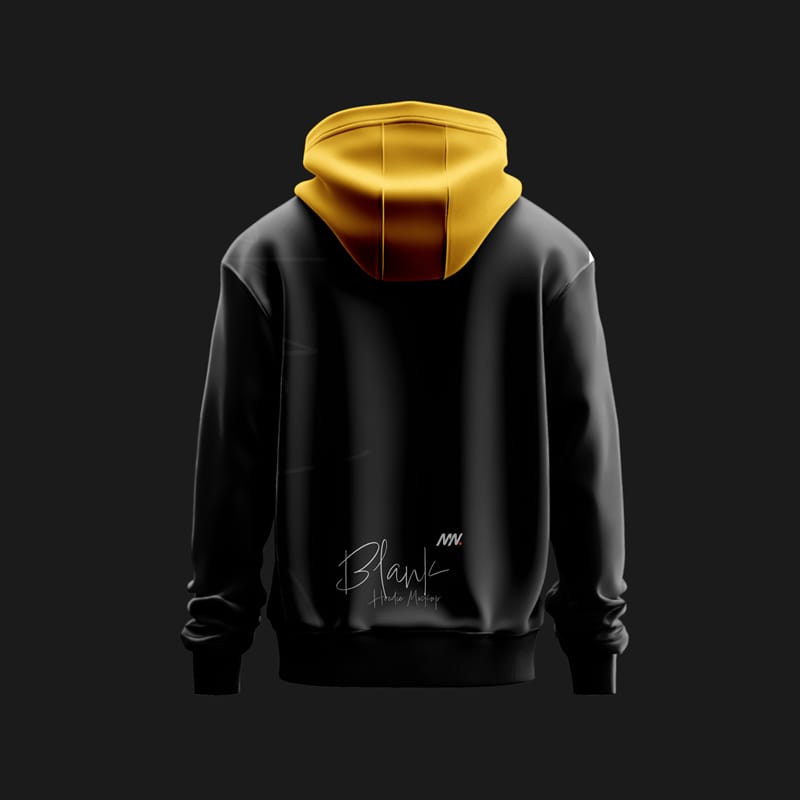 Black Hoodie Mockup Back Side PSD