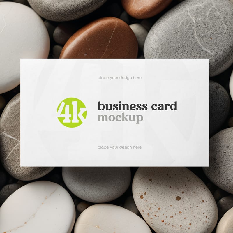 Business Card on Stones Mockup Template PSD