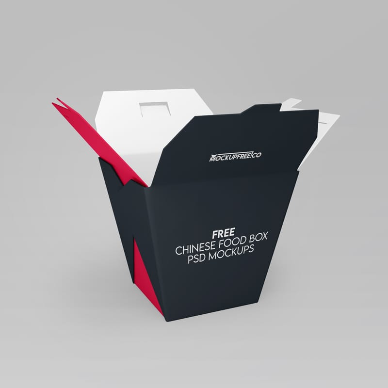 Chinese Food Box Mockups PSD