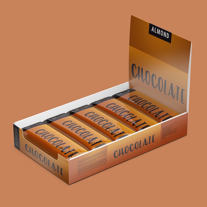 Chocolate Bars Box Mockup PSD
