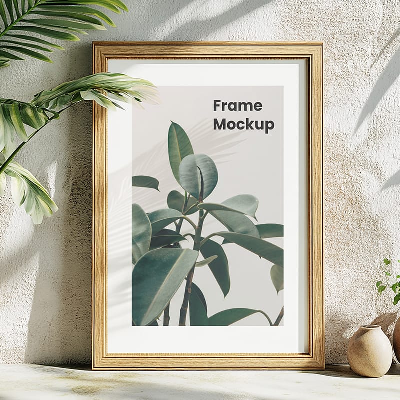 Clean Frame Mockup with Tropical Vibe PSD