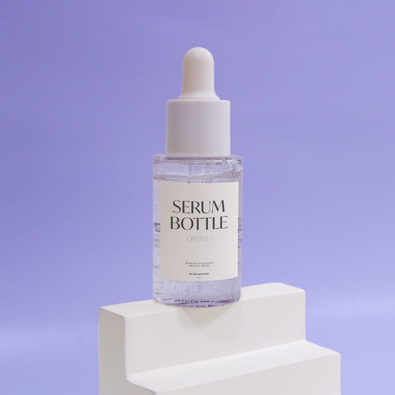 Cosmetic Serum Bottle Mockup Template PSD