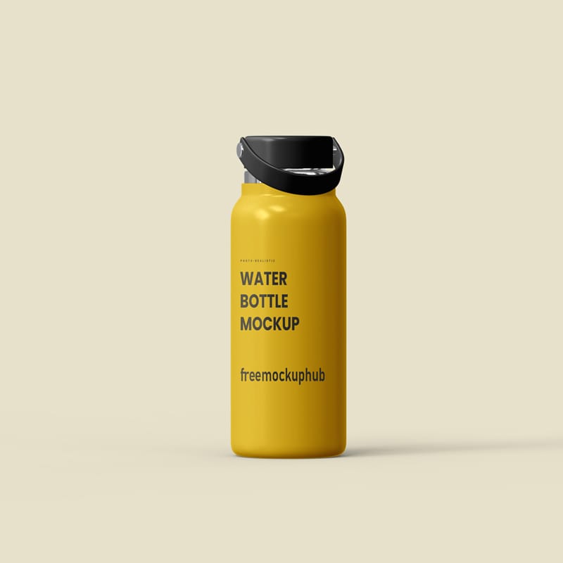 Fitness Aluminum Water Bottle Mockup PSD