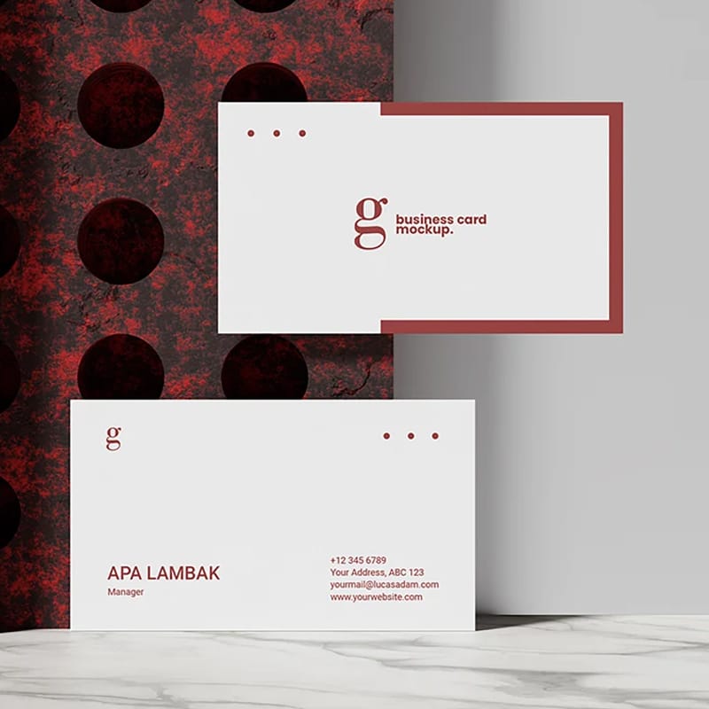 Floating Business Card Mockup Template PSD