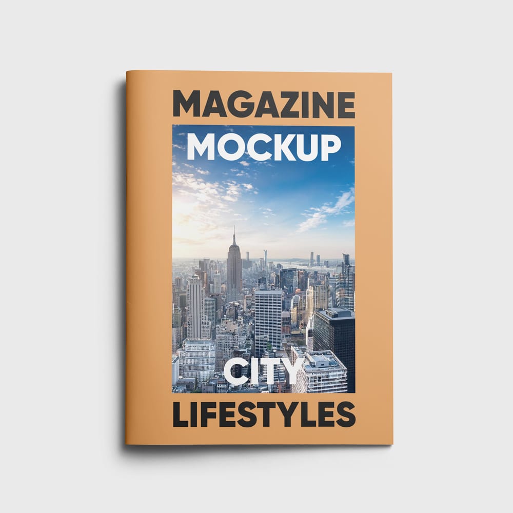 Free A4 Soft Cover Magazine Mockup PSD