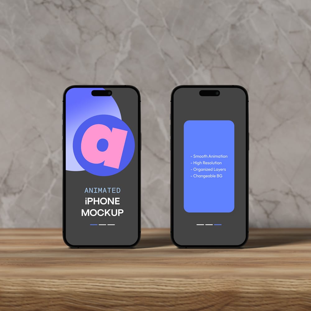Free Animated iPhone 16 Pro Swipe Mockup PSD